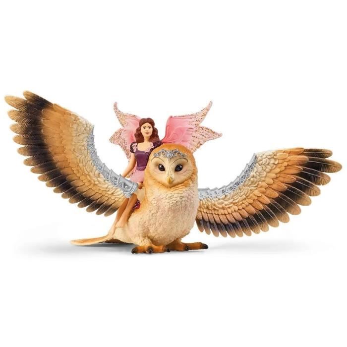 Figurine Elfe sur chouette scintillante détails très réalistes SCHLEICH 70789 Bayala® Dès 5 ans