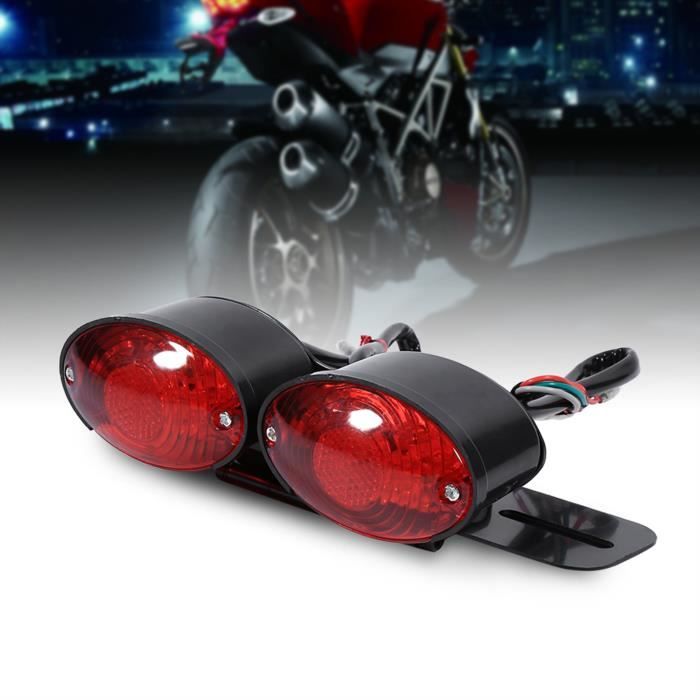 Feu Arrière Universel LED Vintage Pour Moto - Feu Stop Pour Harley Bobber Chopper Dyna Softail