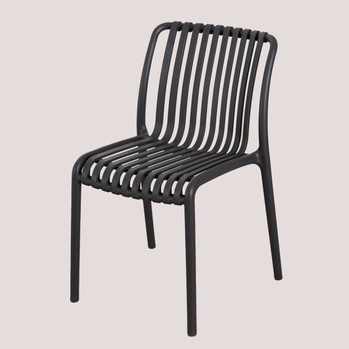SKLUM Lot de 2 Chaises de Jardin Empilables Wendell Gris Graphite Cdiscount Jardin