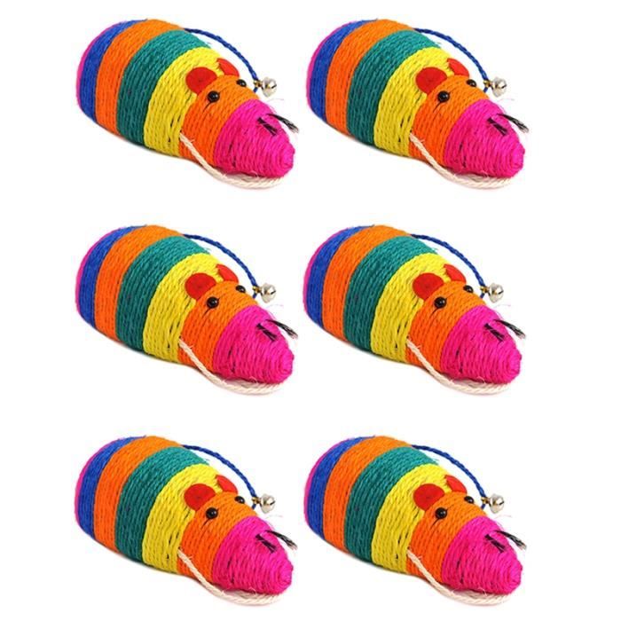 6 Chats Attraper La Souris Jouet Couleur Dessin Anime Raye Sisal Souris Forme Chaton Jouet Sisal Jouet Achat Vente Jouet Jouets Pour Chats Animal De Cdiscount