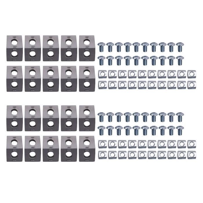 120 Pièces Séries Fente En T Intérieur En L à L'Intérieur Du Connecteur D Angle Support De Joint Pour Profile D Extrusion D Aluminium 2020 Serie Fente 6 Mm