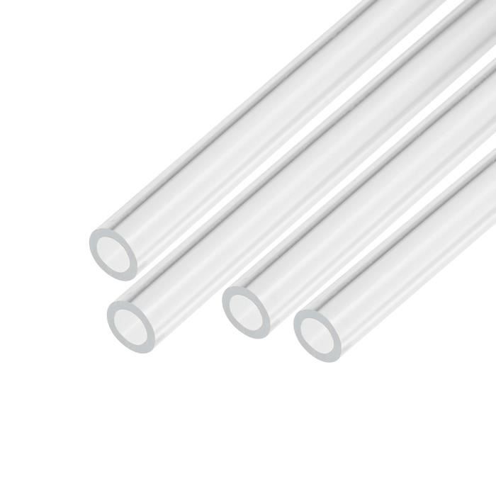 4 Barres En PMMA Acrylique Transparent - 8x8x250mm - Pour Maquettes, Éclairage, Bricolage