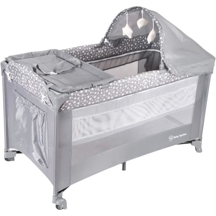 Lit Parapluie Bébé 2 En 1 – Pliable En 10 Sec – Jusqu’à 25 Kg – Gris – Parc Et Lit Autonome - 2