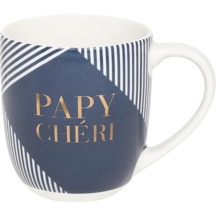 DRAEGER PARIS Mug bleu en céramique "Papy Chéri" Idée Cadeau Grand
