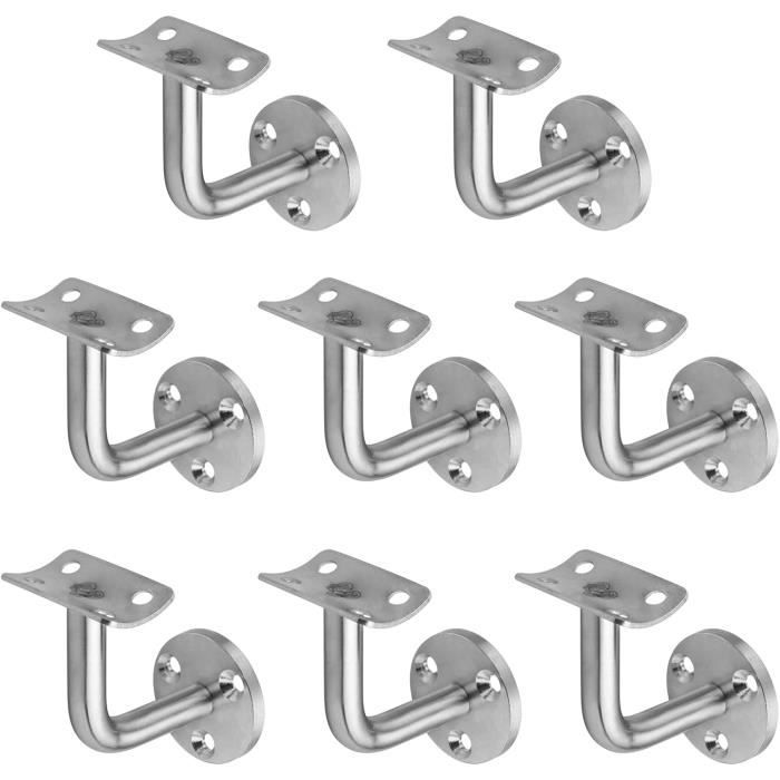 Support De Main Courante En Acier Inoxydable, Support De Montage Mural Support De Main Courante Escalier Adapte Aux Escaliers 10 Pieces 99138901