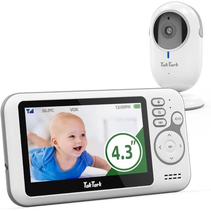 TakTark Babyphone Camera, 4.3'' IPS HD écraabyphone Vidéo Camera Bebe ...