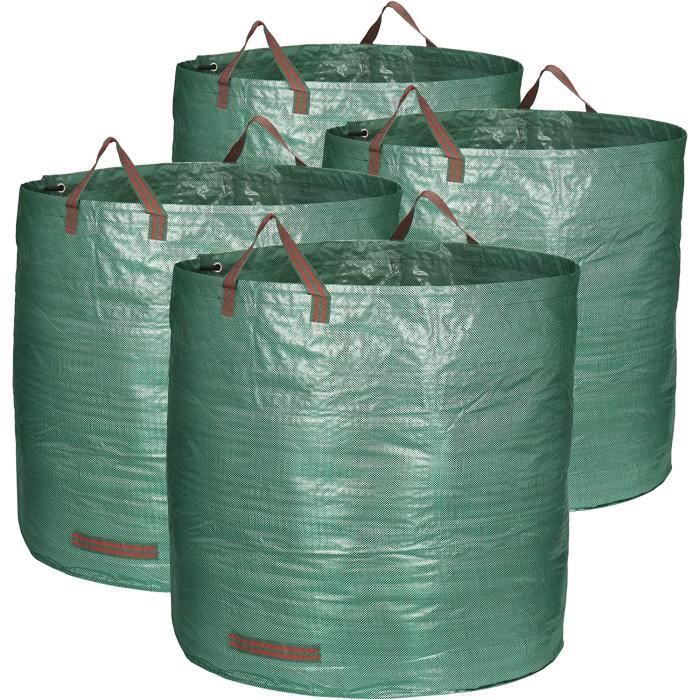 2x Sacs Déchets Verts 120L Avec Couvercle - Super Résistants Et Réutilisables Pour Jardin