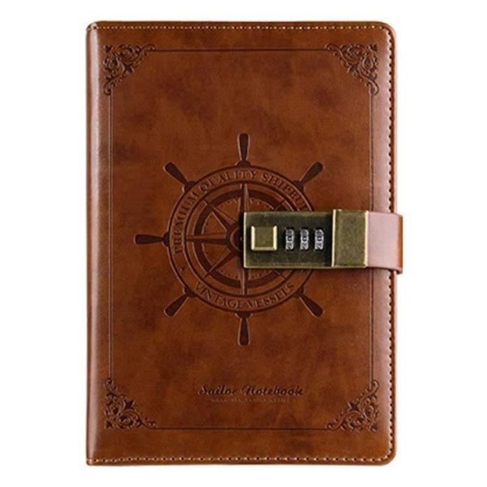Carnet Cuir Végétalien HOMEMARS - Motif Arbre Gaufré, 200 Pages Lignées - Parfait Journal Intime Ou Cadeau