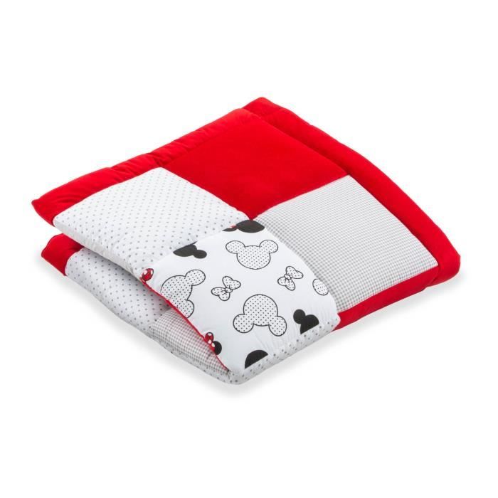 Tapis Parc Bebe Patchwork 100x100 Cm Couverture Bebe Naissance Matelas Parc Souris En Coton Rouge Avec Velours Et Gris Cdiscount Puericulture Eveil Bebe