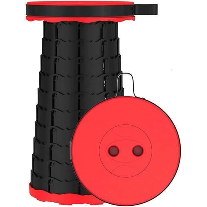 Tabouret télescopique pliant pour camping, pêche, extérieur - Noir
