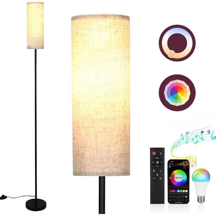Lampadaire LED RGB 10W - Colonne Lumineuse Noire Avec Télécommande Et App
