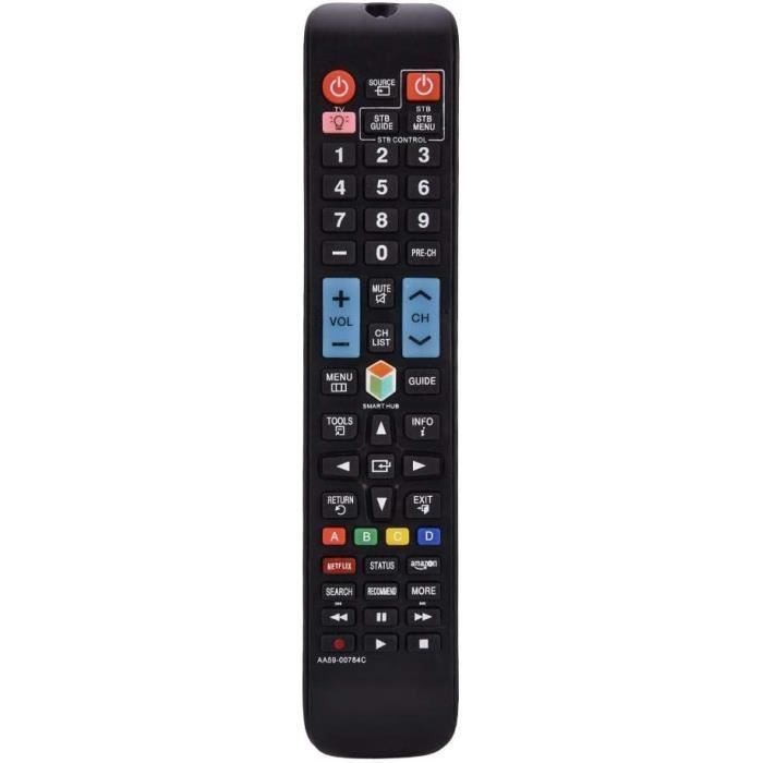 Télécommande TV Simple Pour Seniors A-TV10 - Gros Boutons, étanche, Lumière LED - Universelle, Facile à Utiliser