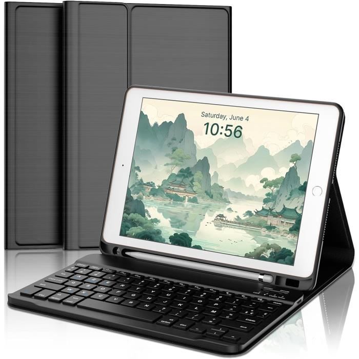 HOU Étui Clavier pour iPad 10e génération, français AZERTY, Clavier