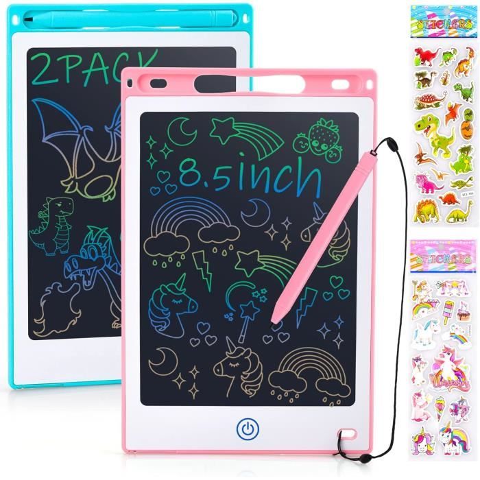 Tablette D’écriture LCD 8,5 Pouces – 2 Pack – Ardoise Magique Effaçable Pour Enfants 3-8 Ans – Avec Verrouillage Anti-effacement - 5