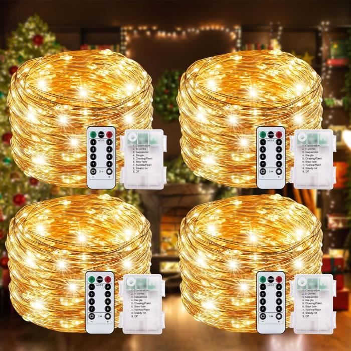Guirlande Lumineuse 10M 100 LED Lierre Artificiel Avec Télécommande - Étanche, 8 Modes Pour Noël Et Décoration