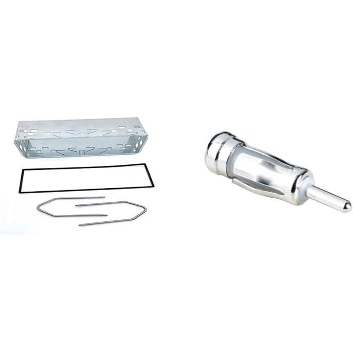 Kit Montage Autoradio 2 DIN Seat Leon 2005-2010 – Façade Gris + Câbles ISO & Antenne – Installation Propre Et Compatible