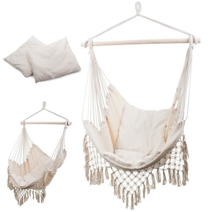 Fauteuil suspendu en macramé - La boutique bohème