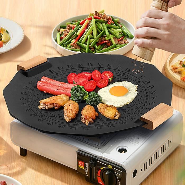 Poêle Double Face Rabattable 32 Cm – Barbecue & Crêpes Faciles, Anti-adhésive Et Ultra Pratique !