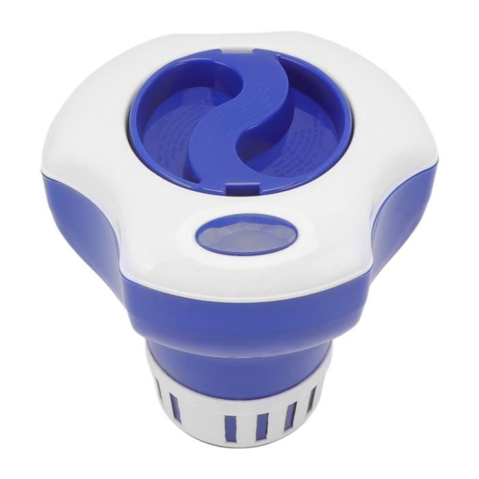 Distributeur de produits chimiques pour piscine, spa avec thermomètre, réutilisable, bleu lac