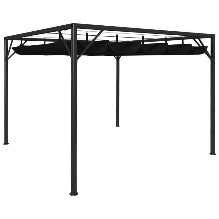 vidaXL Chapiteau jardin toit rétractable 3x3