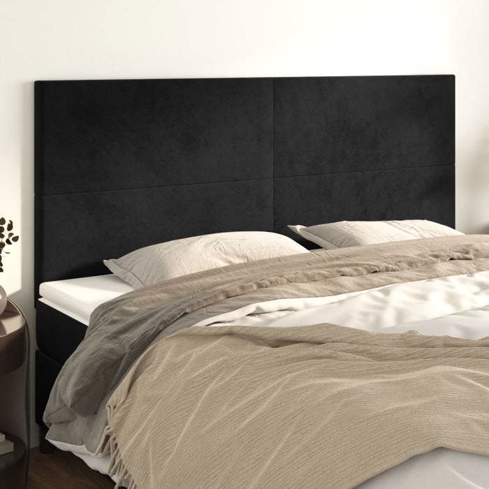 vidaXL Tête de Lit Meubles de Chambre à Coucher Accessoires de Lit Simple Têtes de Cadre de Lit Intérieur Noir 180x5x118/128 3116114