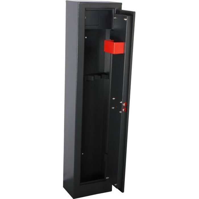 Armoire à fusil à clé 5 fusils avec compartiment coffre