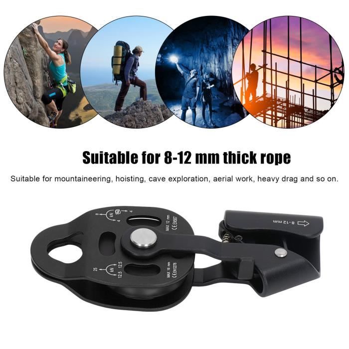 Verrouillage Aluminium Descendeur Escalade Autobloquant - Pour Corde 8-12 Mm | Sécurité Anti-Chute Sécurité Escalade