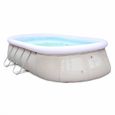 Kit piscine géante complet - Onyx grise - autoportante ovale 5.4x3m avec pompe de filtration. bâche de protection. tapis de sol et-1
