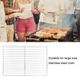 Fdit nbsp Grille antiadhésive en acier inoxydable pour barbecue en filet pour grand four à barbecue (30 x 45 cm)-1