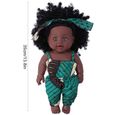Fydun Poupées Reborn 35cm Reborn Baby Dolls Bébé Africain Fille Peau Noire Cheveux Bouclés Vinyle Poupée Enfant Jouet (Q12.042)-1