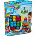 Mega Bloks Sac Bleu, briques et jeu de construction, 60 pièces, jouet pour bébé-1