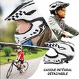 Casque de Vélo Enfant Réglable - ROCKBROS - Blanc - Menton Protection Amovible - Anti-Choc - VTT-1