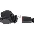 2 Kit Set Universel noir Auto véhicule réglable rétractable 3 points sangles de ceinture de sécurité-1