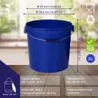 BenBow Seau Avec Couvercle 30L Bleu - Hermétique Alimentaire Avec Poignée Métal, Stable Et Résistant