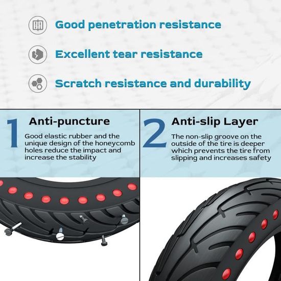 Couleur 1 jeu de pneus 10 pouces B Pneu de 8.5 pouces pour Scooter  électrique Xiaomi M365 1S Pro Pro2, appare - Cdiscount Auto