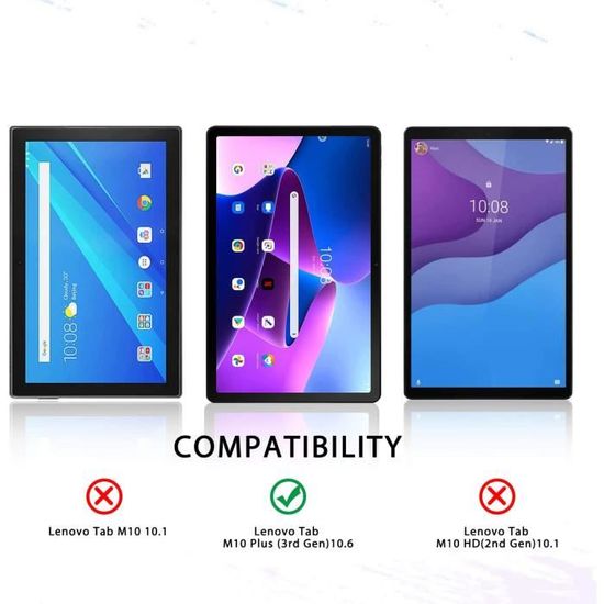 2 Films Verre Trempé Pour Lenovo Tab M10 3ème Gen - Protection 9H Anti-Rayures