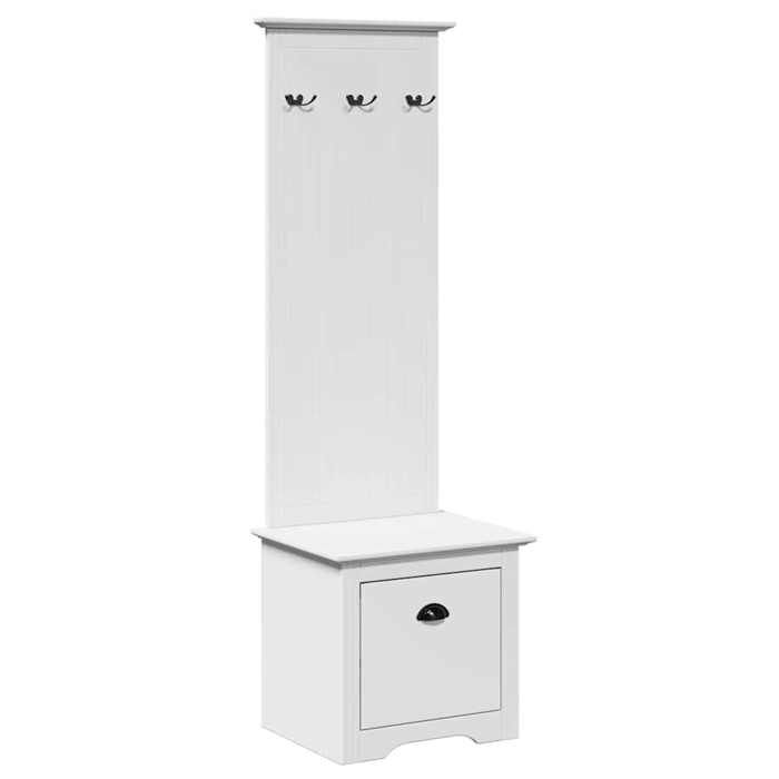 Armoire de couloir avec crochets BODO blanc marron 50x40x157 cm
