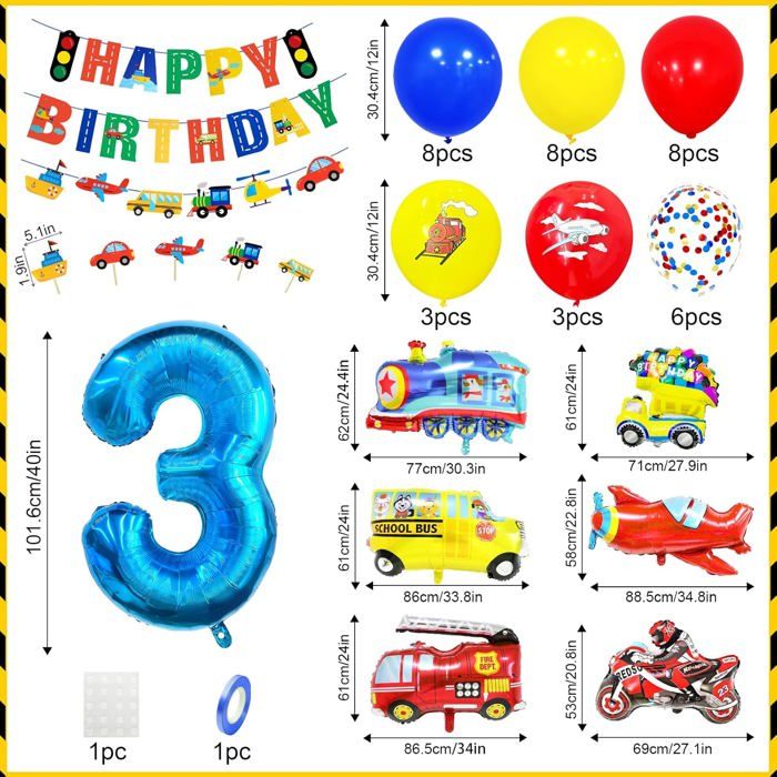 Train Ballon Anniversaire 4 Ans Set - 12 Pièces en Aluminium, Helium Gonflable pour Decoration Fête Enfant Garçon - Maison Train Ballon Anniversaire 4 Ans Set - 12 Pièces en Aluminium, Helium Gonflable pour Decoration Fête Enfant Garçon - Maison