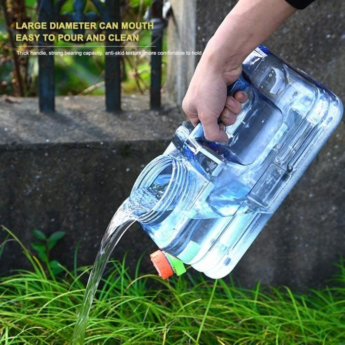 Eforcase Récipient à eau pliable de 5,8 / 2,6 / 4 gallons, récipient d'eau de camping transparent avec robinet, réservoir de stockage d'eau, carafe de