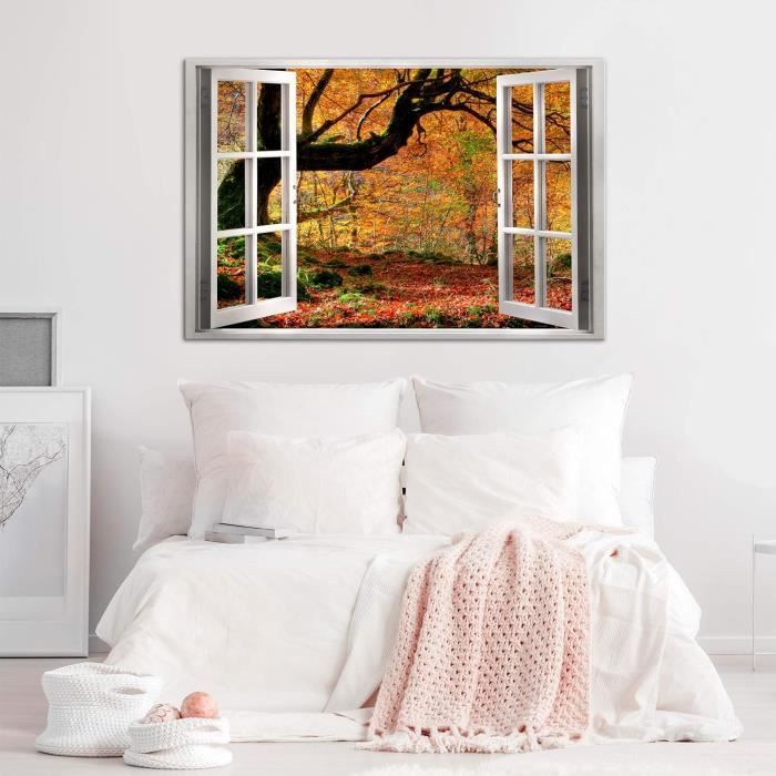 Tableau Sur Toile Fleur Mandala Orientale 90x60cm - Décoration Murale Zen Lotus Blanc