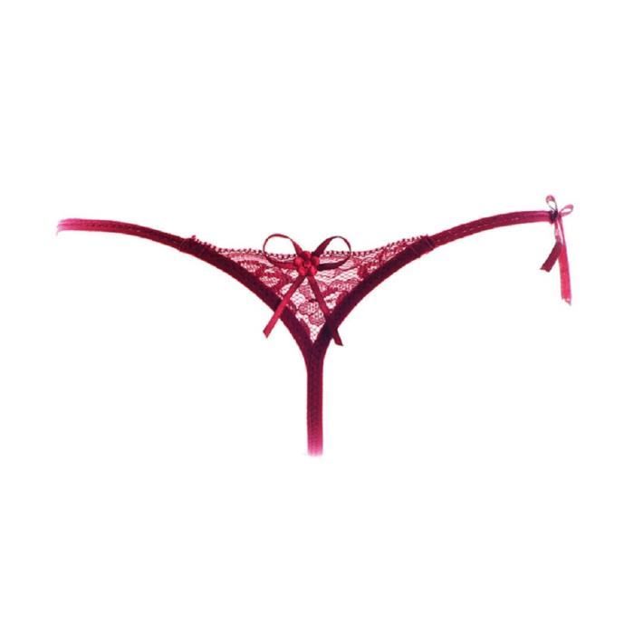 String Dentelle Bordeaux Marks & Spencer Taille 28 - Neuf Avec étiquettes, En Dentelle Et Tissu Mélangé