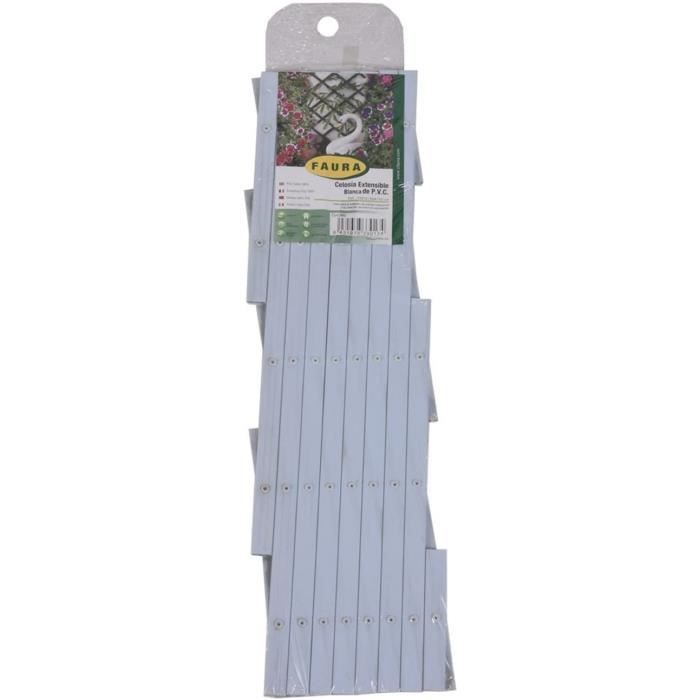 Treillis PVC Faura 50x150 Cm - Blanc, Pour Jardin, Clôture Décorative, Support Plantes Grimpantes