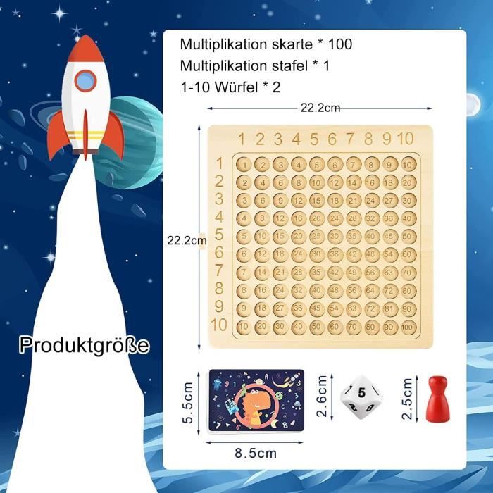 Tableau de Multiplication en Bois - Jeu Éducatif - Jouets en Bois Tableau de Multiplication en Bois - Jeu Éducatif - Jouets en Bois
