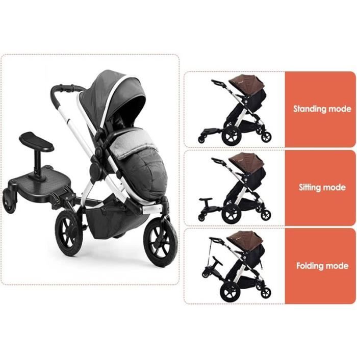 Planche de poussette, Marche Pied Poussette Universelle, planche debout  pour tout-petits, conception stable à deux roues - Cdiscount Puériculture &  Eveil bébé