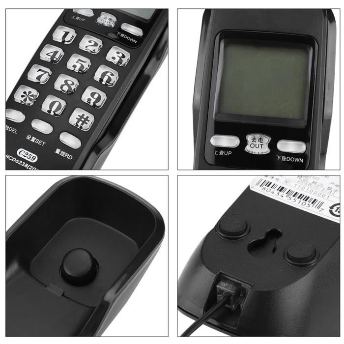 Shipenophy Téléphone Mural FSK/DTMF Identification De L'appelant