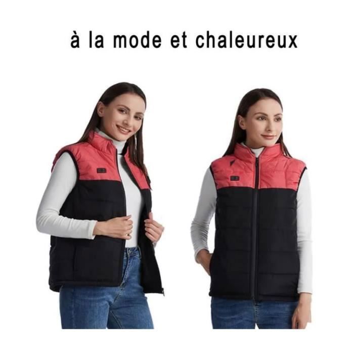Batterie Externe Veste Chauffante Gilet Chauffant USB - Veste Chauffante 3 Températures Hiver Extérieur Chauffant Homme