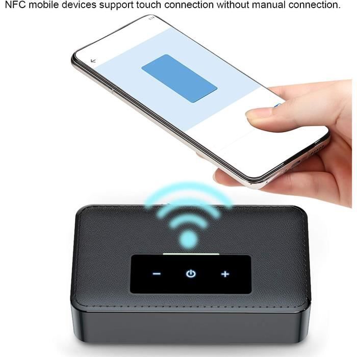 Adaptateur Bluetooth POMME M6 NFC 3-en-1 Émetteur Récepteur Bluetooth 5.0 Avec FM - Mini Transmetteur Jack 3.5mm AUX RCA Pour TV PC Voiture