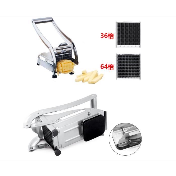 POPSPARKk Coupe-Frites Machine de découpe de Cuisine,Machine à Couper Les  Pommes de Terre,Machine à Couper Les Frites Acier Inoxydable - en Acier  INOX 201 Haute Qualité（25 * 12 * 9cm） : 