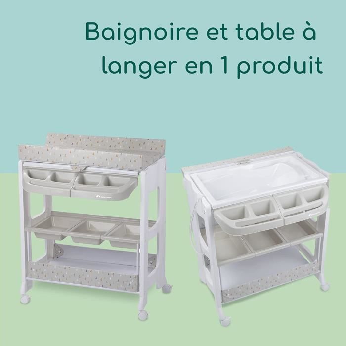 FIRNOSE Table à langer mobile / Table de soins bébé - Gris (Pliable  \Portable) - Cdiscount Puériculture & Eveil bébé