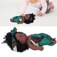 Fydun Poupées Reborn 35cm Reborn Baby Dolls Bébé Africain Fille Peau Noire Cheveux Bouclés Vinyle Poupée Enfant Jouet (Q12.042)-3